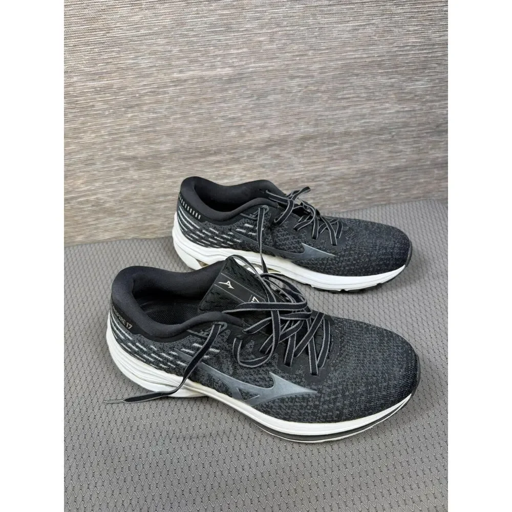 Mizuno Wave Inspire 17 Shoes Womens Size 11.5 Black Waveknit Running Sneakers